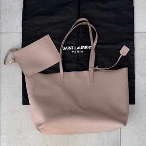 Saint Laurent Taupe Tote Bag